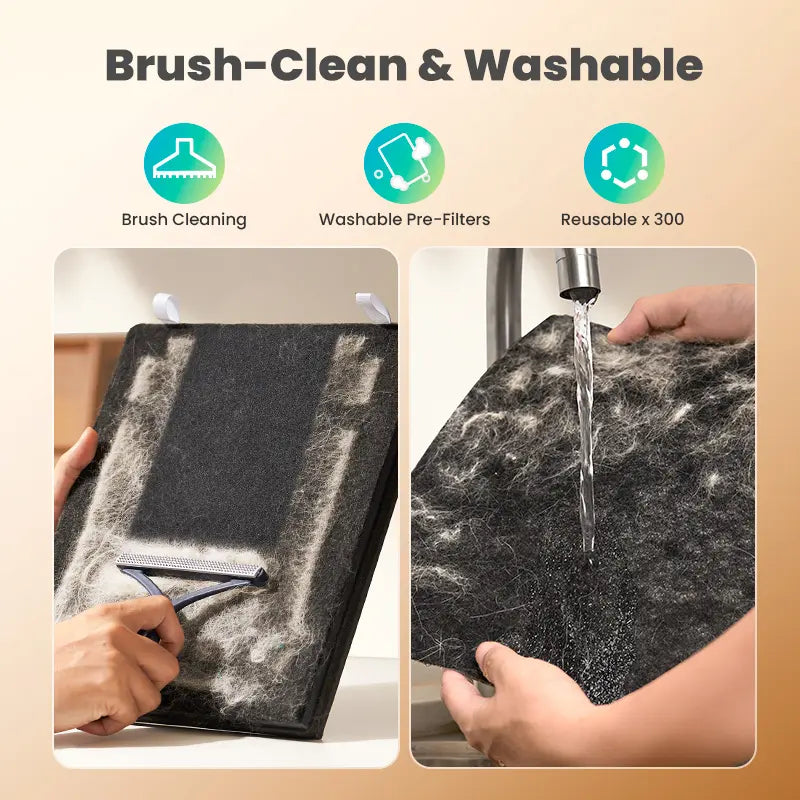 ✨Oneisall Pet Air Purifier, 3-in-1 Washable HEPA Filter, Dual-Sided with 200g Activated Carbon, Pet Lock, Allergen Relief & Odor Removal🎯