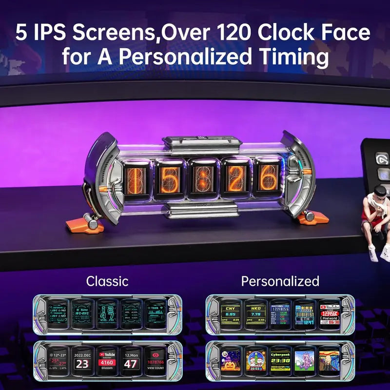 ⚡ Divoom Times Gate Gaming Pixel Art Smart Clock, LED Screen, App-Controlled⚡