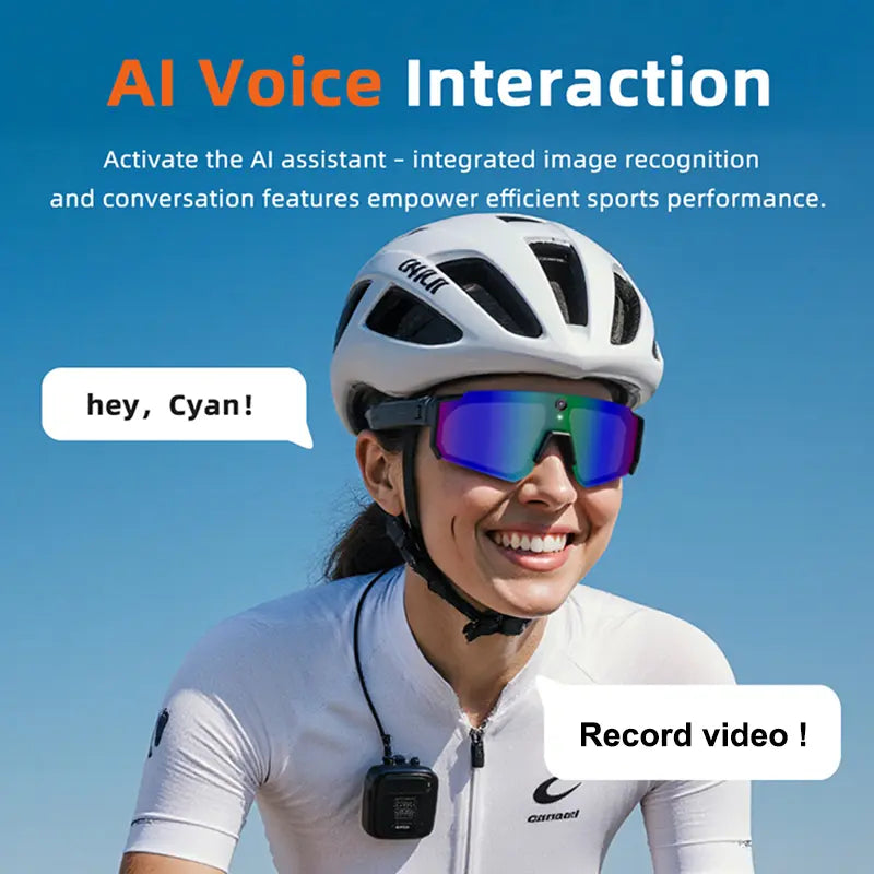 🎥 2K Smart Sports Sunglasses | Built-in Camera Bluetooth Audio & AI Assistant