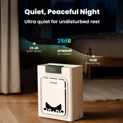 ✨Oneisall Pet Air Purifier, 3-in-1 Washable HEPA Filter, Dual-Sided with 200g Activated Carbon, Pet Lock, Allergen Relief & Odor Removal🎯