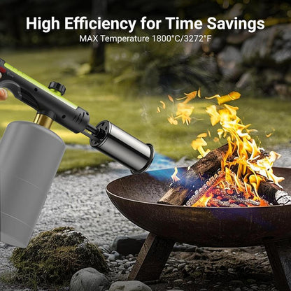 SEESE Propane Torch with One-Touch Max Fire & Safety Lock, Adjustable Flame for BBQ, Sous Vide, Searing, Fireplace & Wood