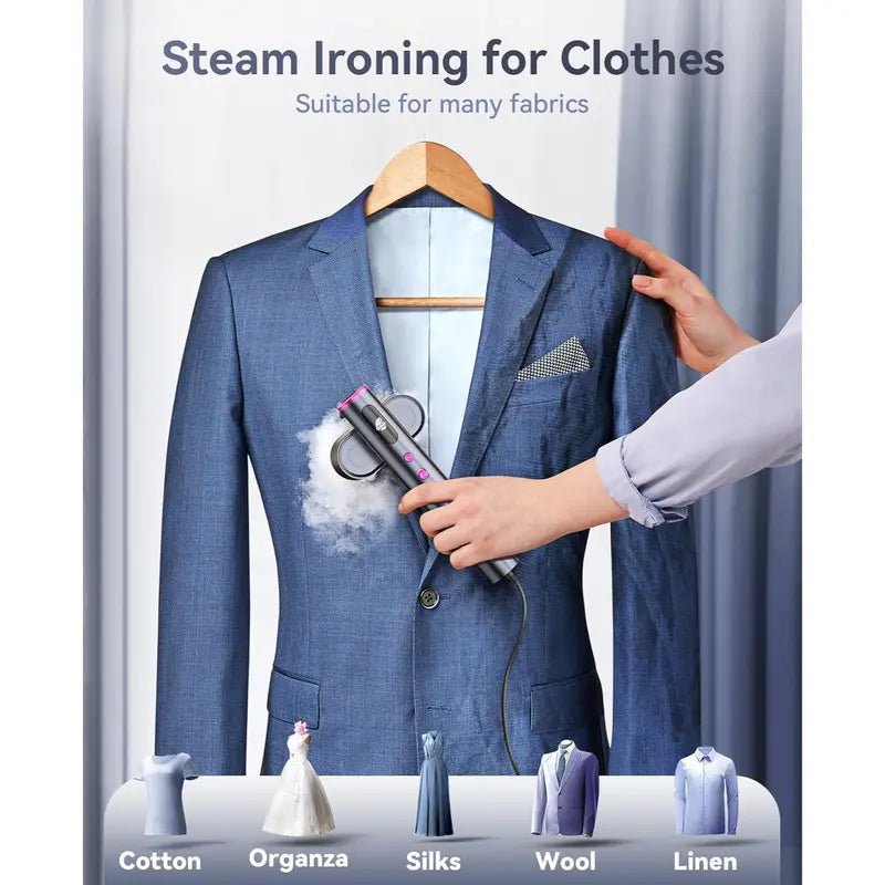 Jack & Rose 2-in-1 Handheld Garment Steamer & Iron, 15s Fast Heat, Large Steam Panel