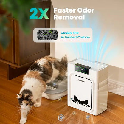 ✨Oneisall Pet Air Purifier, 3-in-1 Washable HEPA Filter, Dual-Sided with 200g Activated Carbon, Pet Lock, Allergen Relief & Odor Removal🎯