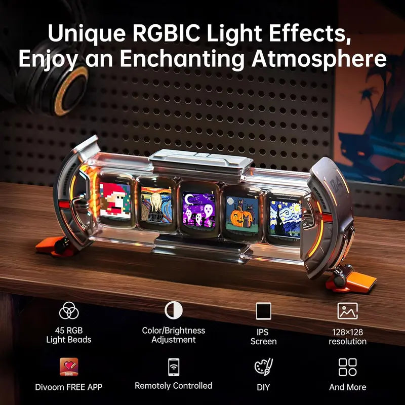 ⚡ Divoom Times Gate Gaming Pixel Art Smart Clock, LED Screen, App-Controlled⚡
